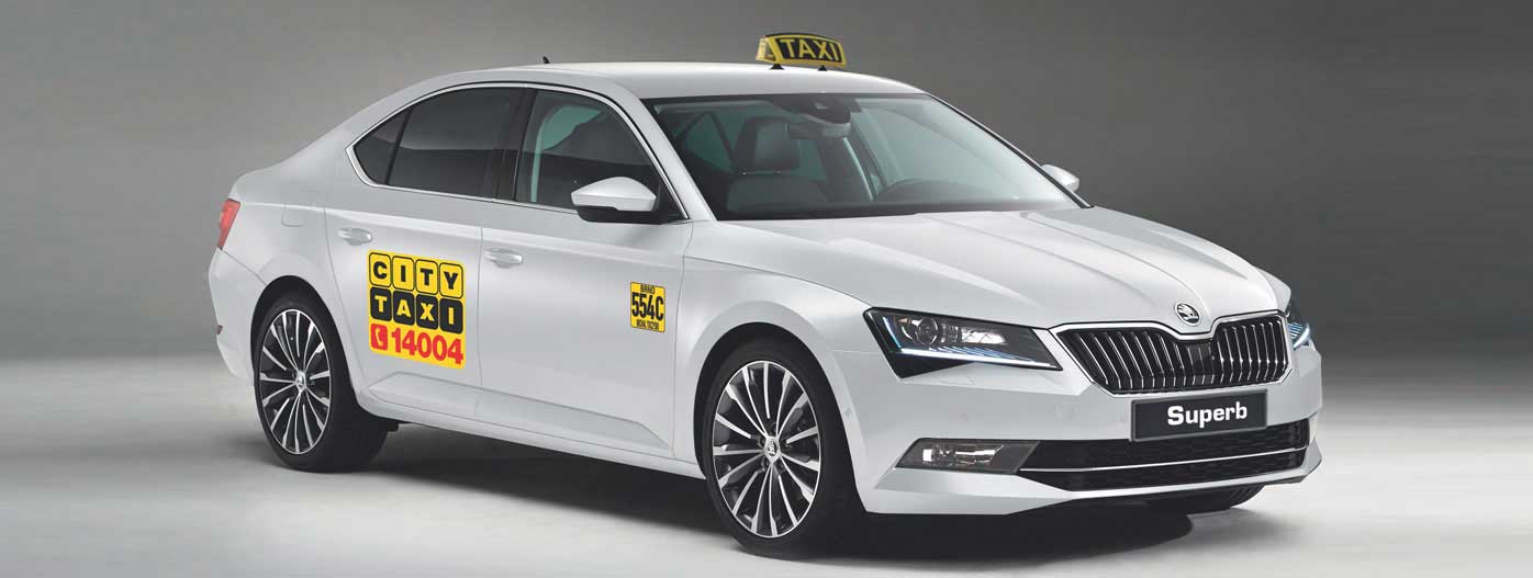 Vůz City taxi Brno Superb