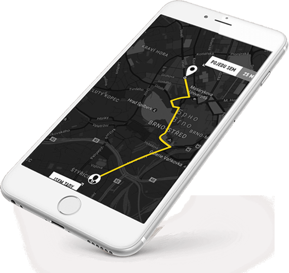 Mobilní aplikace City taxi Brno