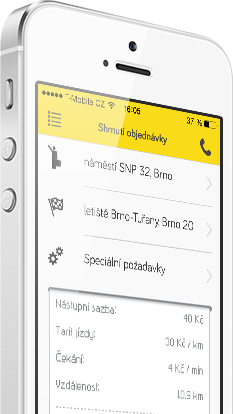Shrnutí objednávky v aplikaci